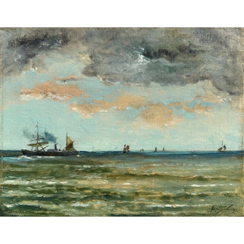 Seascape with dark clouds